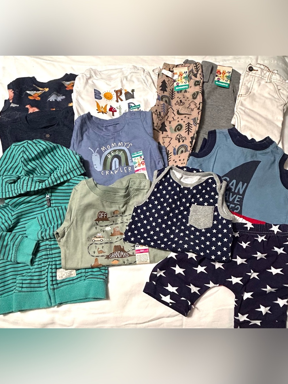 18 Month - 12 pieces! Toddler Bodysuits, Sweats, Pants, Shorts New and Like New
